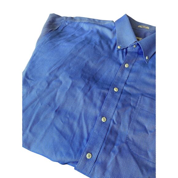 Peter Millar Blue Nanoluxe Easycare Mens Long Sleeve Button Down XL - Picture 7 of 10